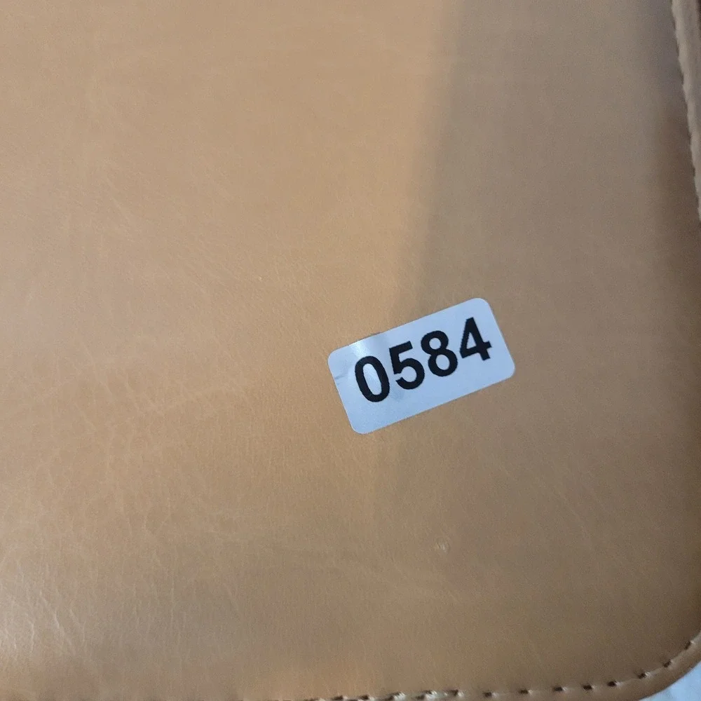 Tan Faux Leather Zip Around Planner Organizer Notebook‎ Folio Tan Brown